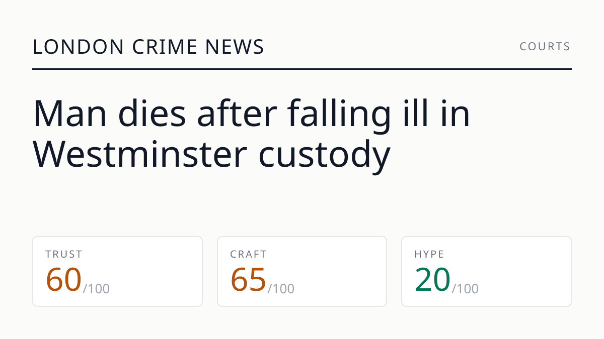Man dies after falling ill in Westminster custody