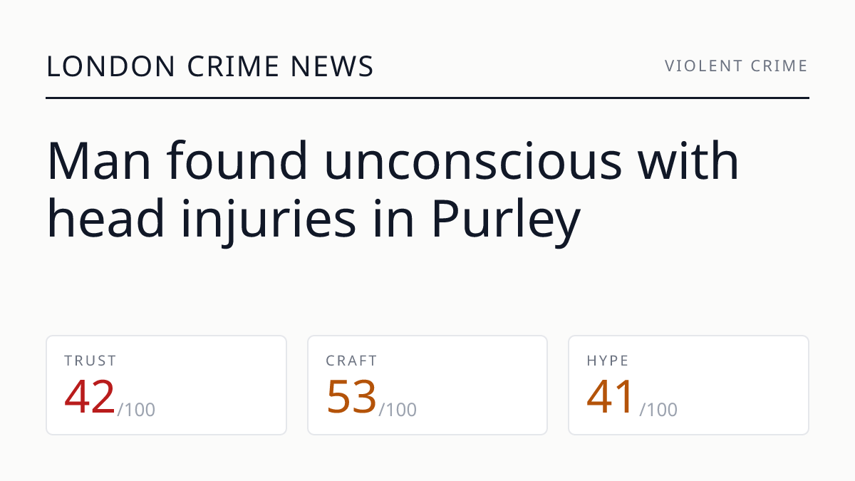 Man found unconscious with head injuries in Purley