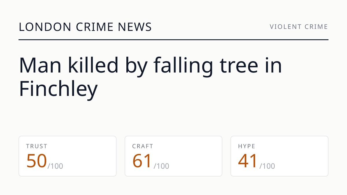 Man killed by falling tree in Finchley