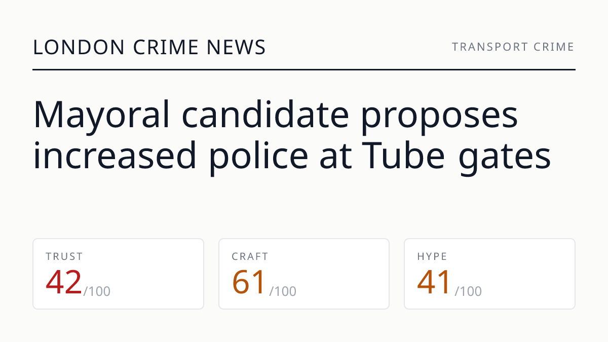 Mayoral candidate proposes increased police at Tube gates