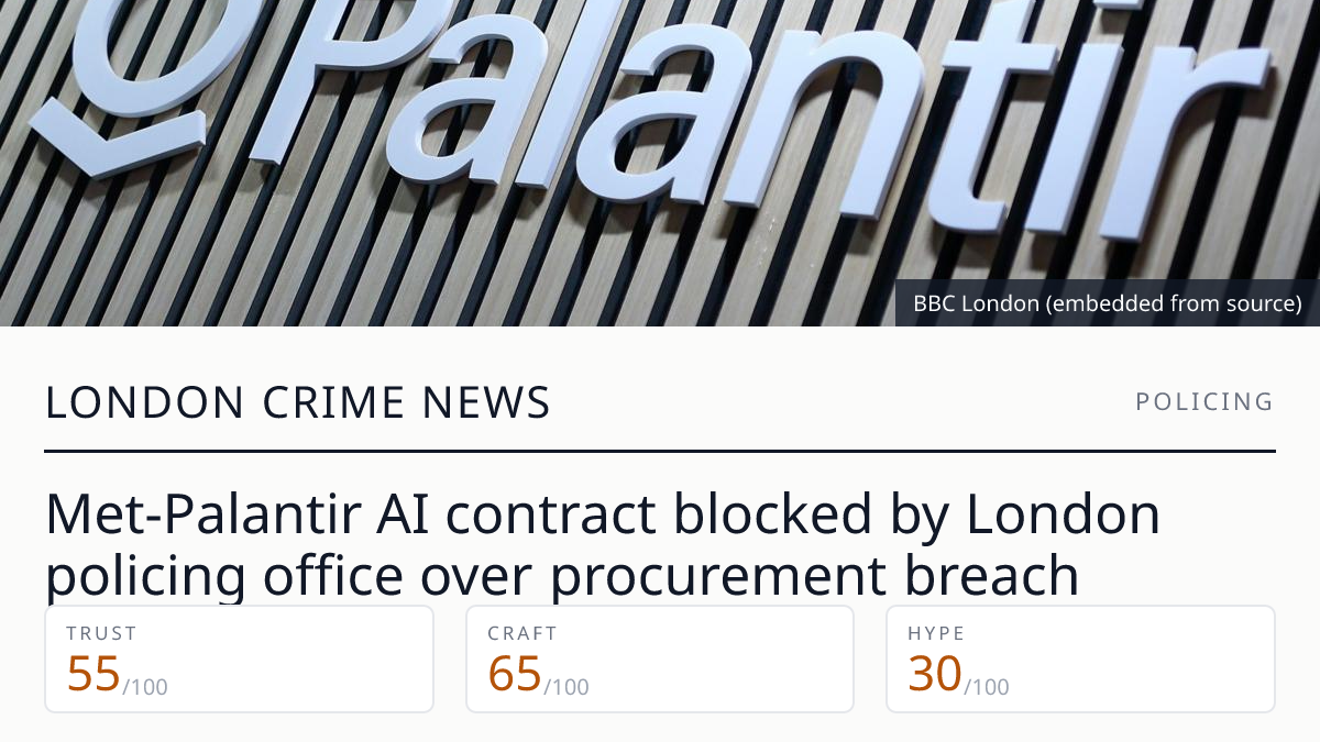 Mopac blocks £50m Met-Palantir AI contract over procurement breach ...