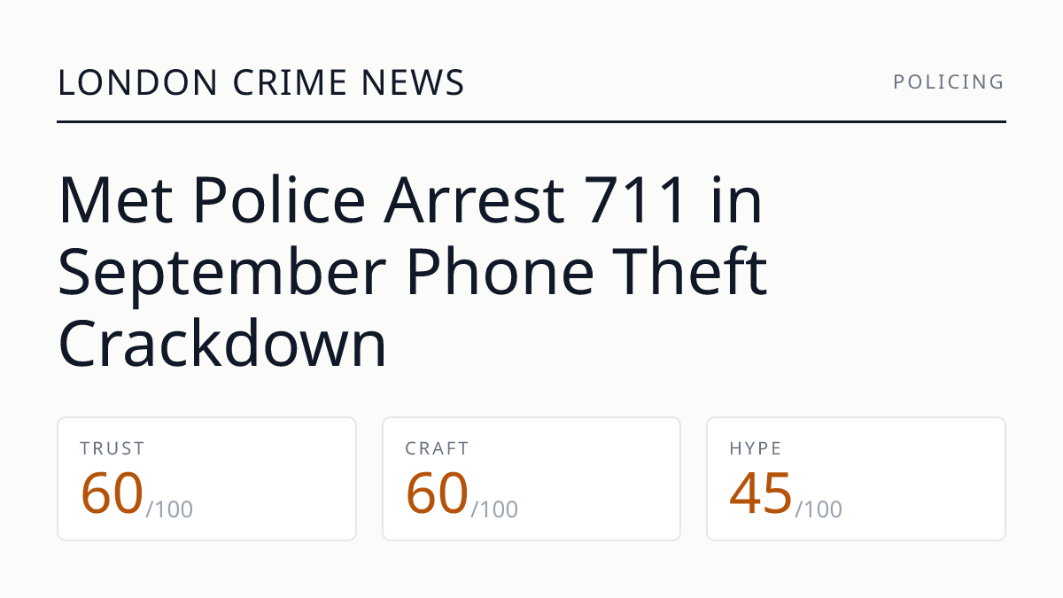 Met Police Arrest 711 in September Phone Theft Crackdown