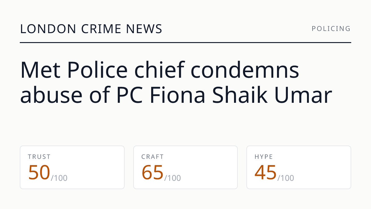 Met Police chief condemns abuse of PC Fiona Shaik Umar