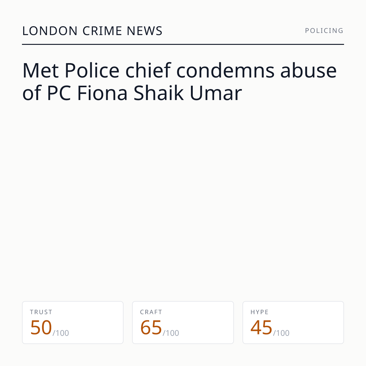 PC Fiona Shaik Umar abuse condemned | London Crime News