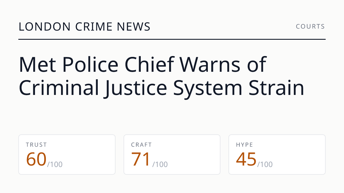 Met Police Chief Warns of Criminal Justice System Strain