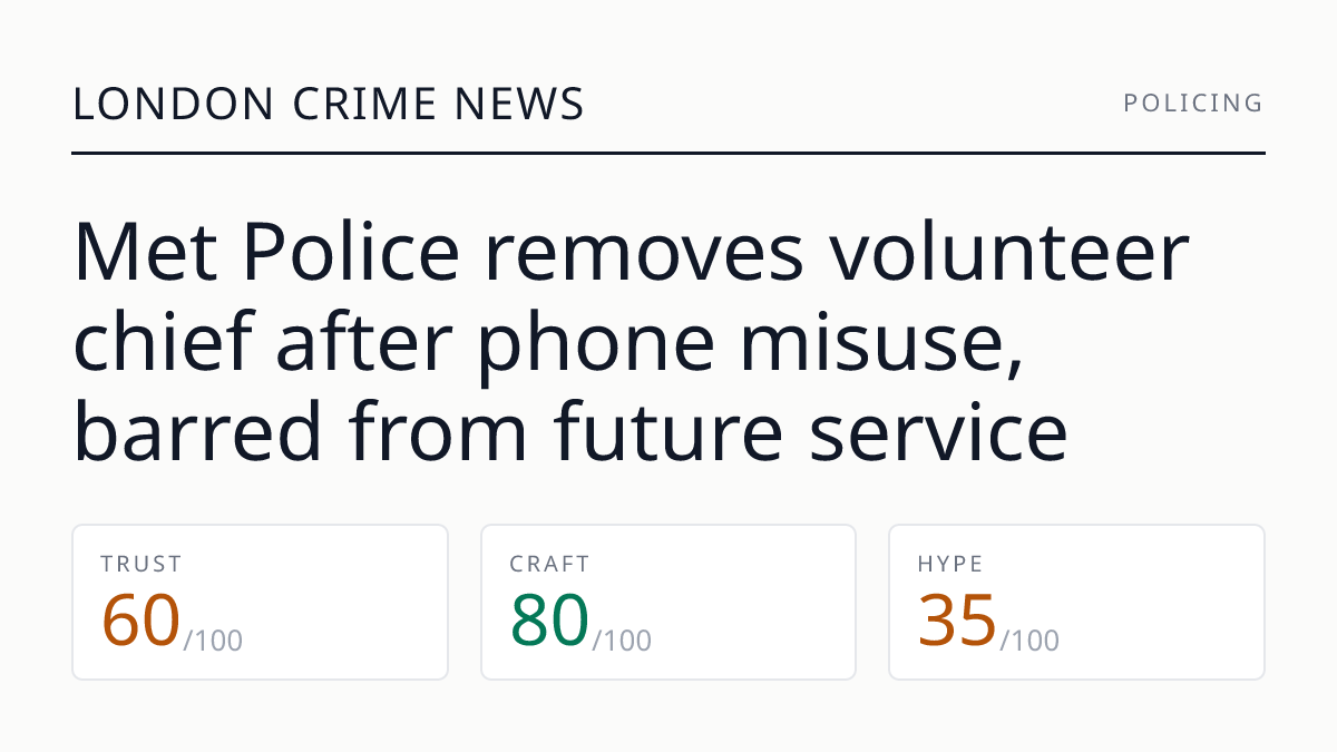 Met Police removes volunteer chief after phone misuse, barred from future service