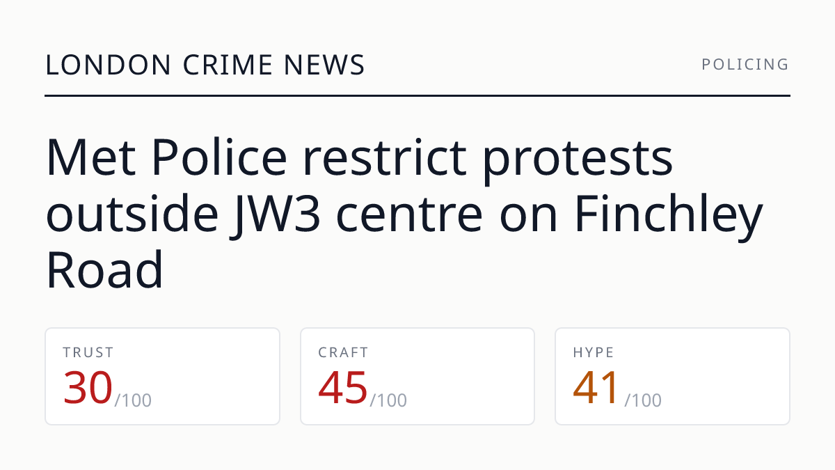 Met Police restrict protests outside JW3 centre on Finchley Road