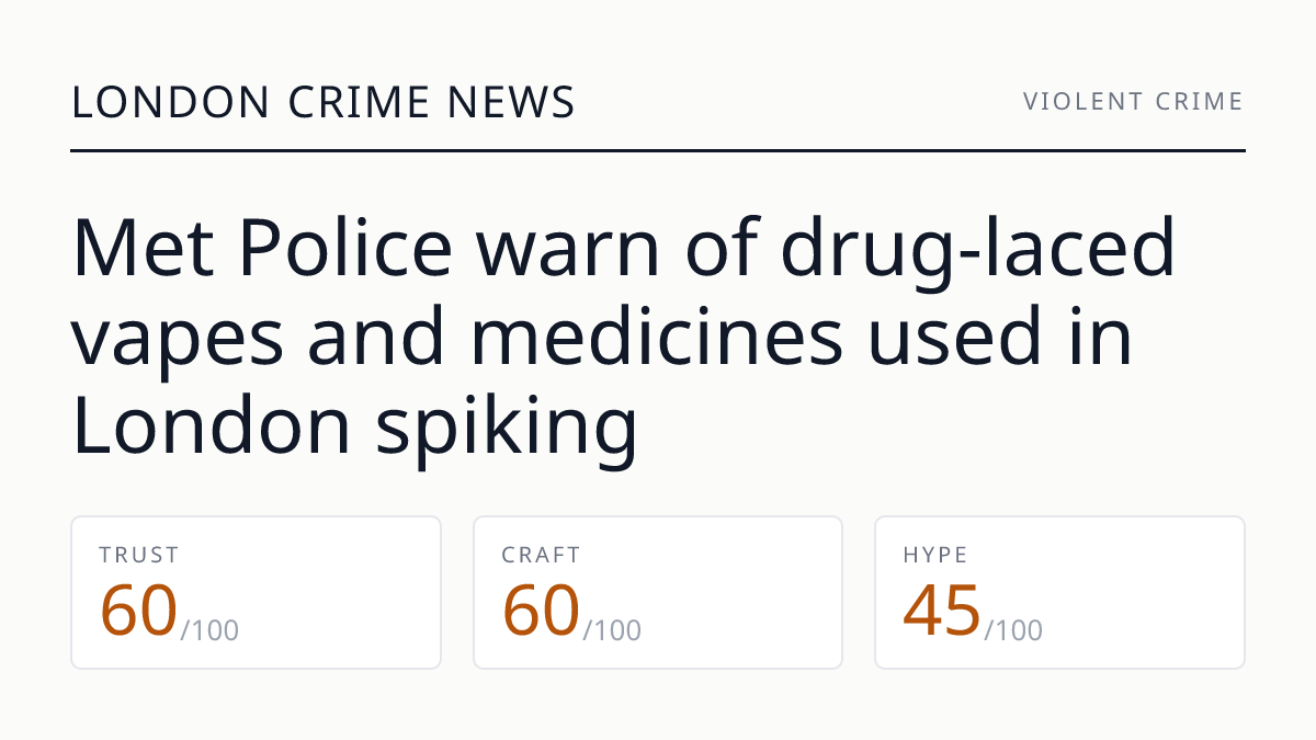 Met Police warn of drug-laced vapes and medicines used in London spiking