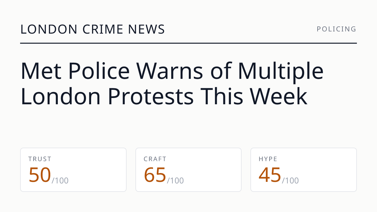 Met Police Warns of Multiple London Protests This Week