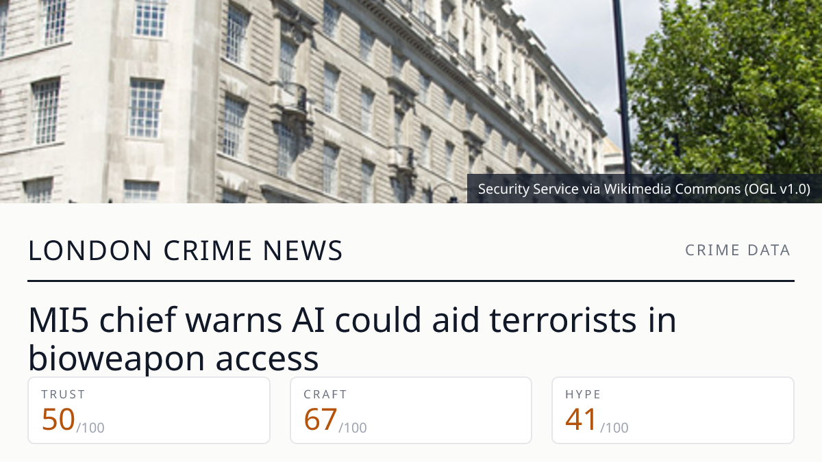 Sir Ken McCallum: AI bioweapon risks | London Crime News