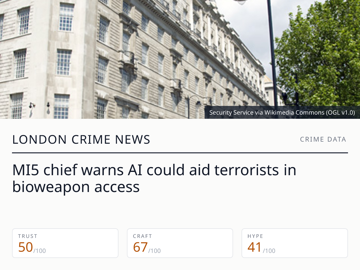 Sir Ken McCallum: AI bioweapon risks | London Crime News