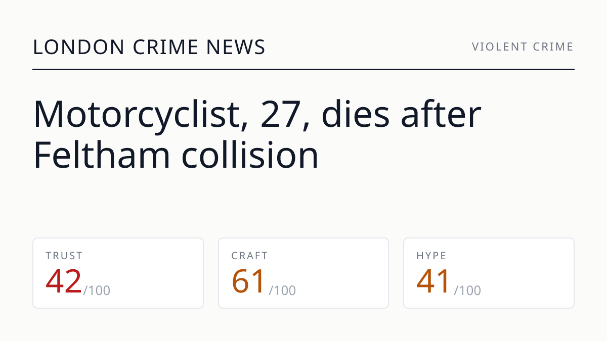 Motorcyclist, 27, dies after Feltham collision