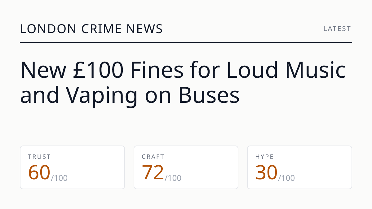 New £100 Fines for Loud Music and Vaping on Buses