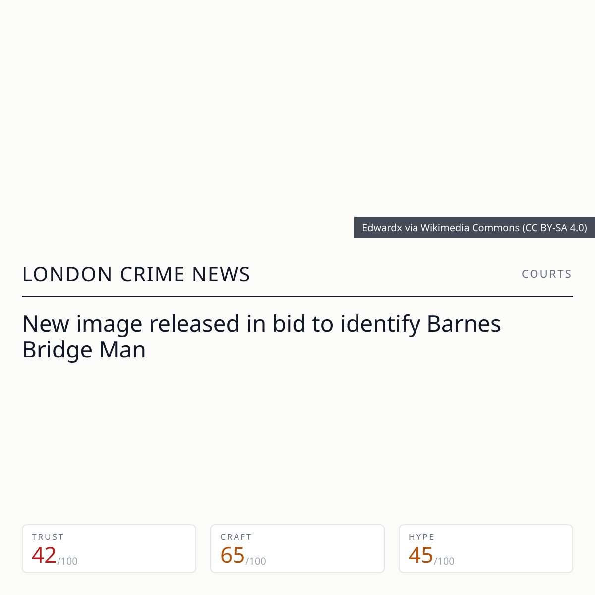Barnes Bridge Man identity sought | London Crime News