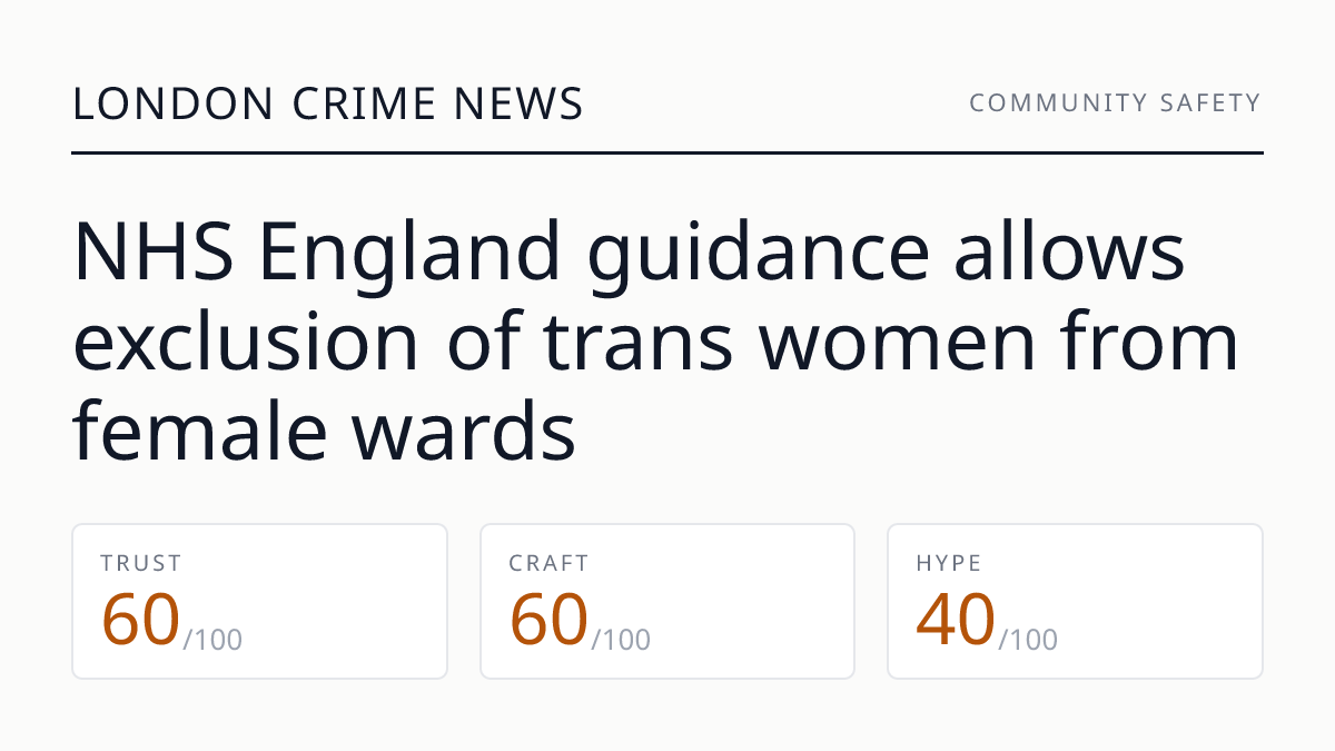NHS England guidance allows exclusion of trans women from female wards