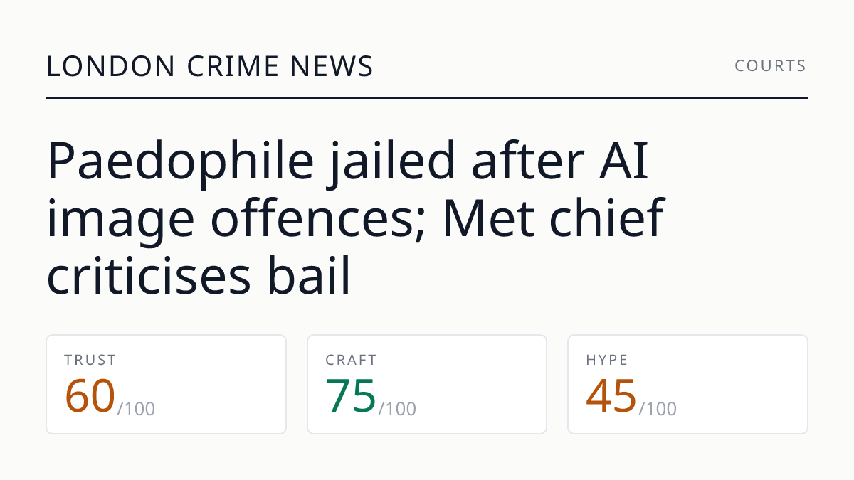 Paedophile jailed after AI image offences; Met chief criticises bail
