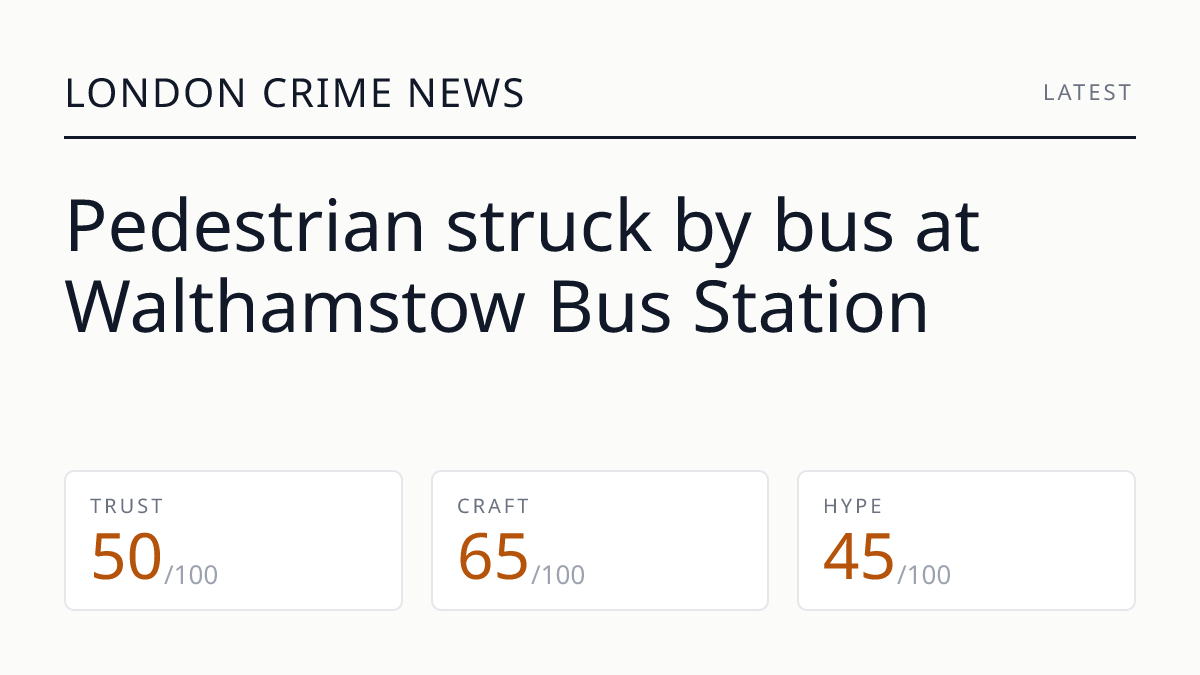 Pedestrian struck by bus at Walthamstow Bus Station