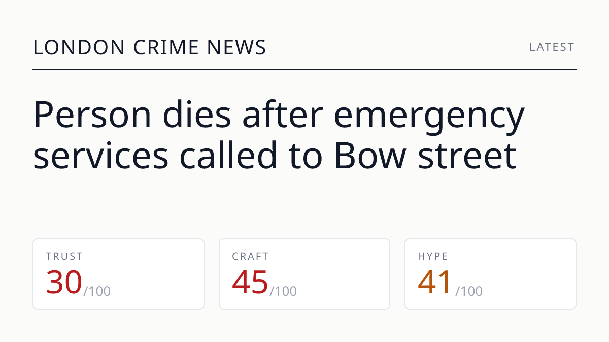 Person dies after emergency services called to Bow street