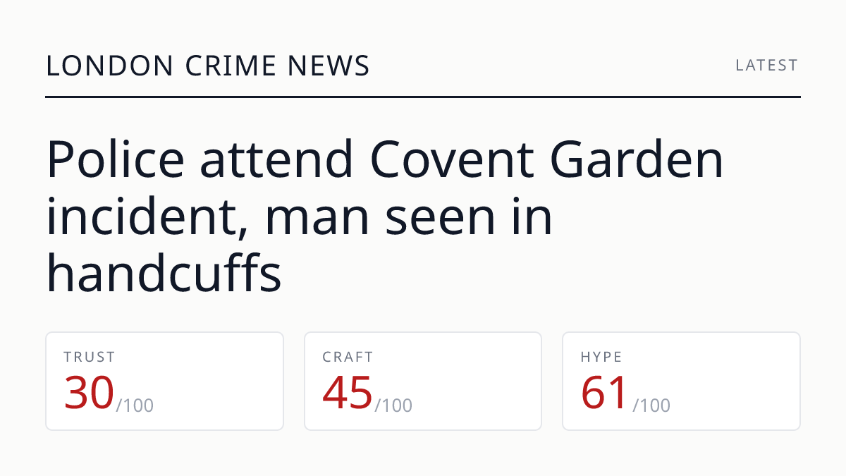 Police attend Covent Garden incident, man seen in handcuffs