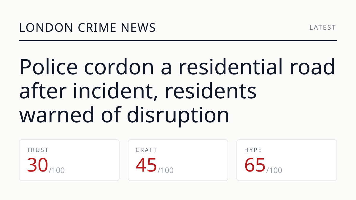 Police cordon a residential road after incident, residents warned of disruption