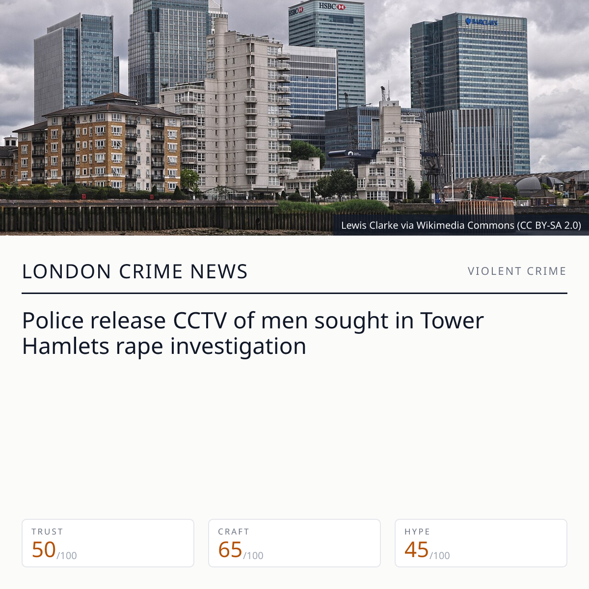Tower Hamlets rape investigation | London Crime News