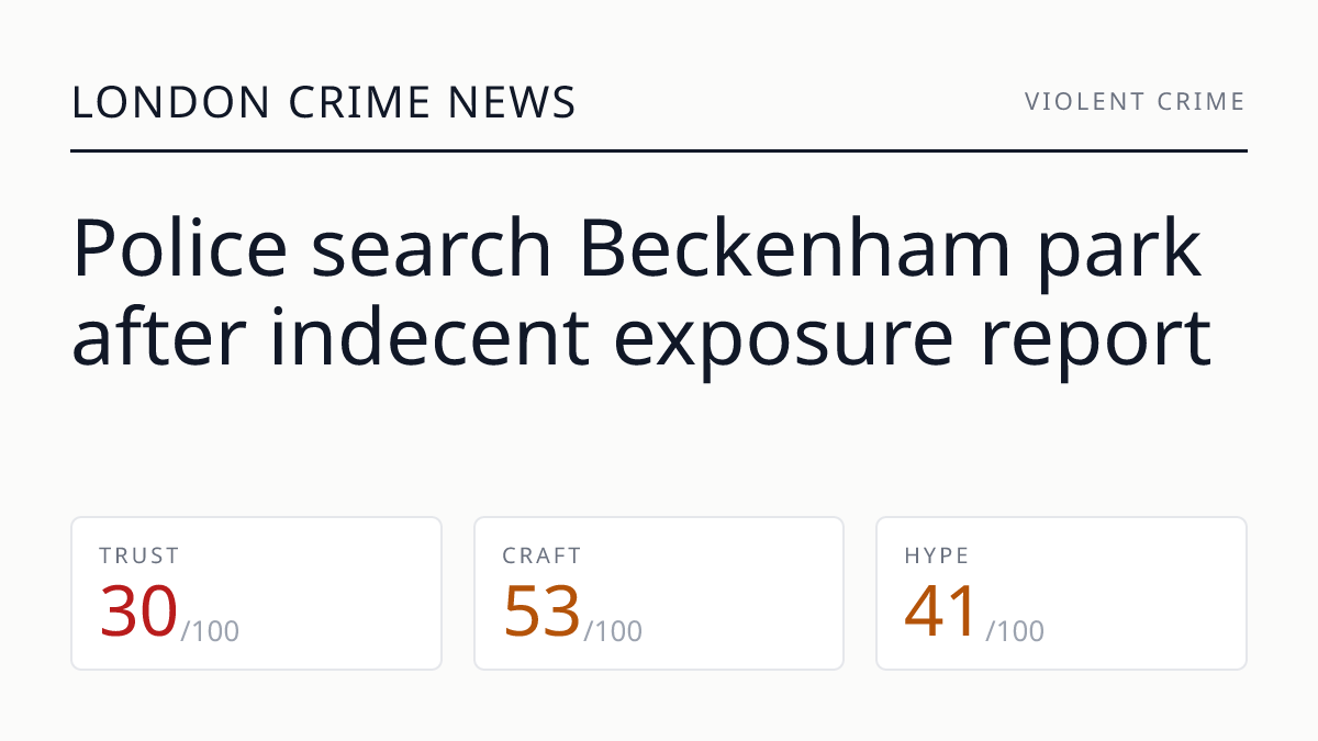 Police search Beckenham park after indecent exposure report