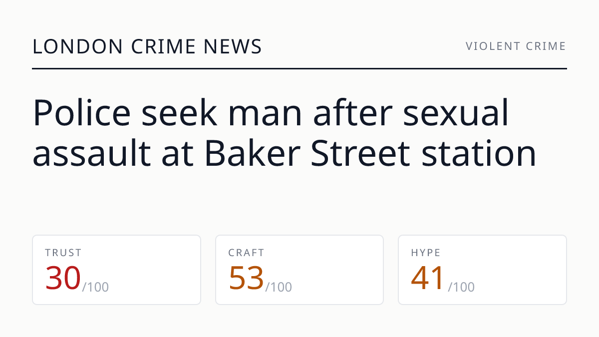 Police seek man after sexual assault at Baker Street station