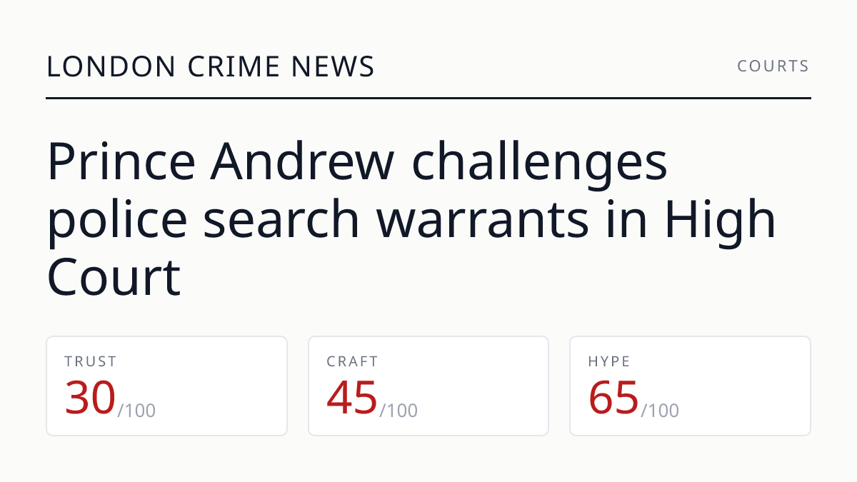 Prince Andrew challenges police search warrants in High Court