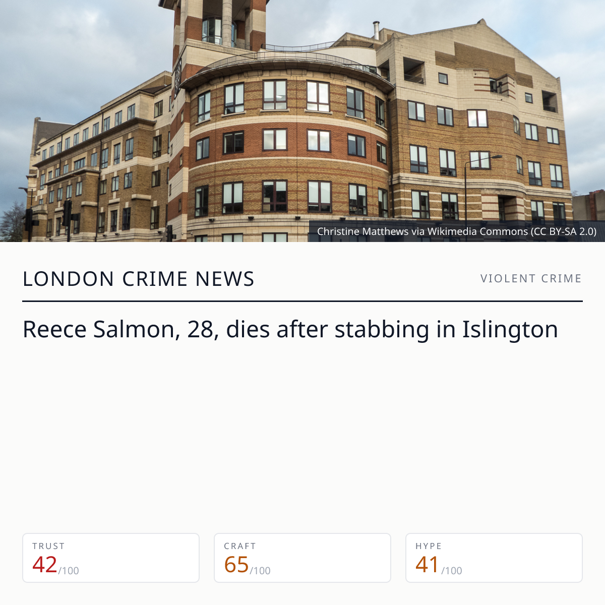 Reece Salmon dies after Islington stabbing | London Crime News