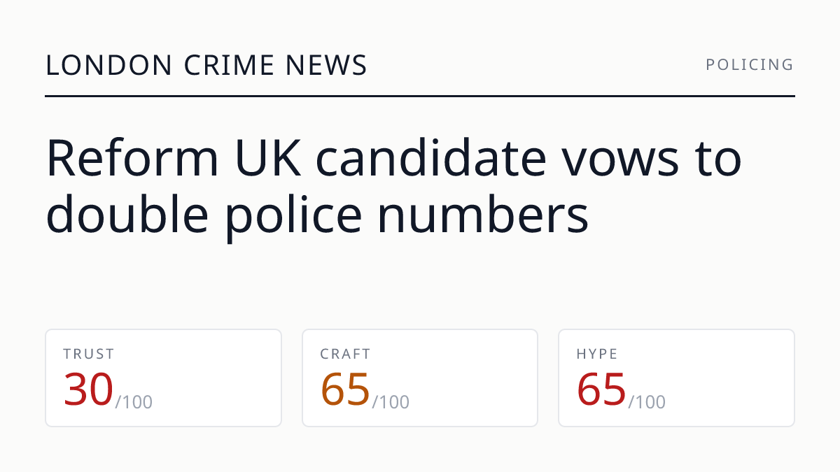 Reform UK candidate vows to double police numbers