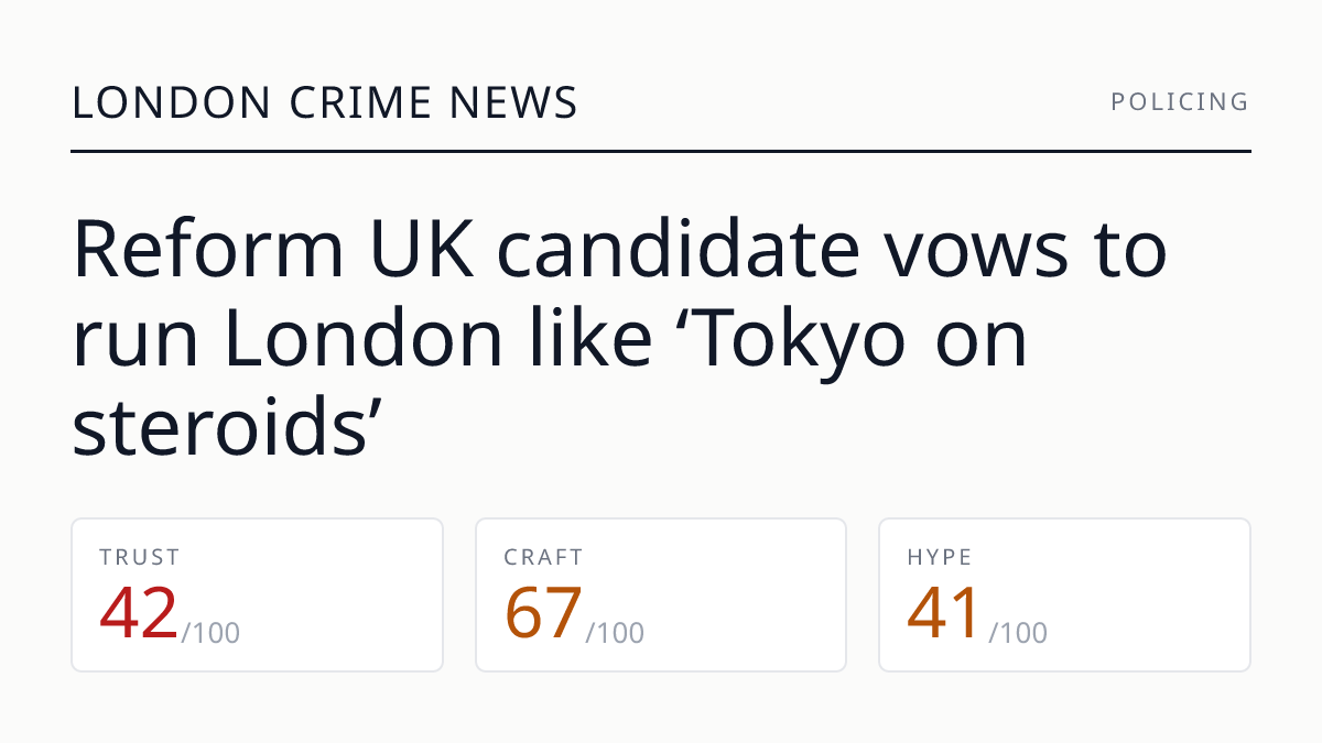 Reform UK candidate vows to run London like ‘Tokyo on steroids’