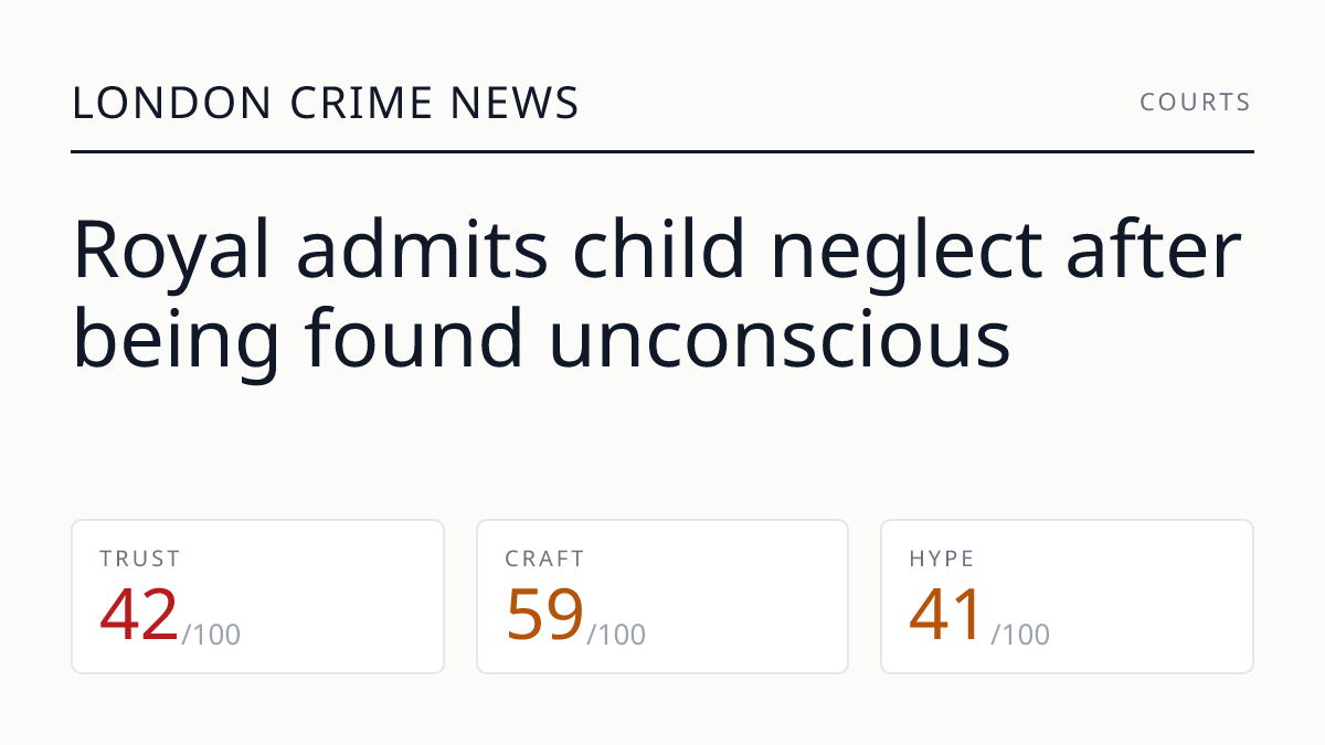 Royal admits child neglect after being found unconscious