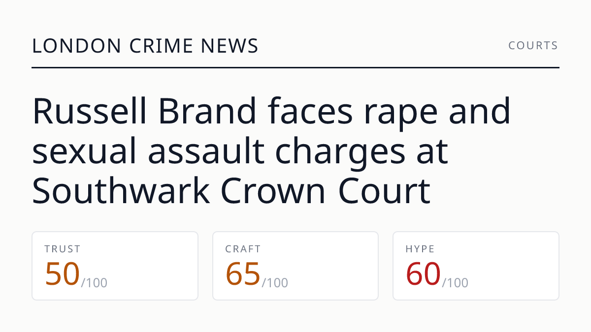 Russell Brand faces rape and sexual assault charges at Southwark Crown Court