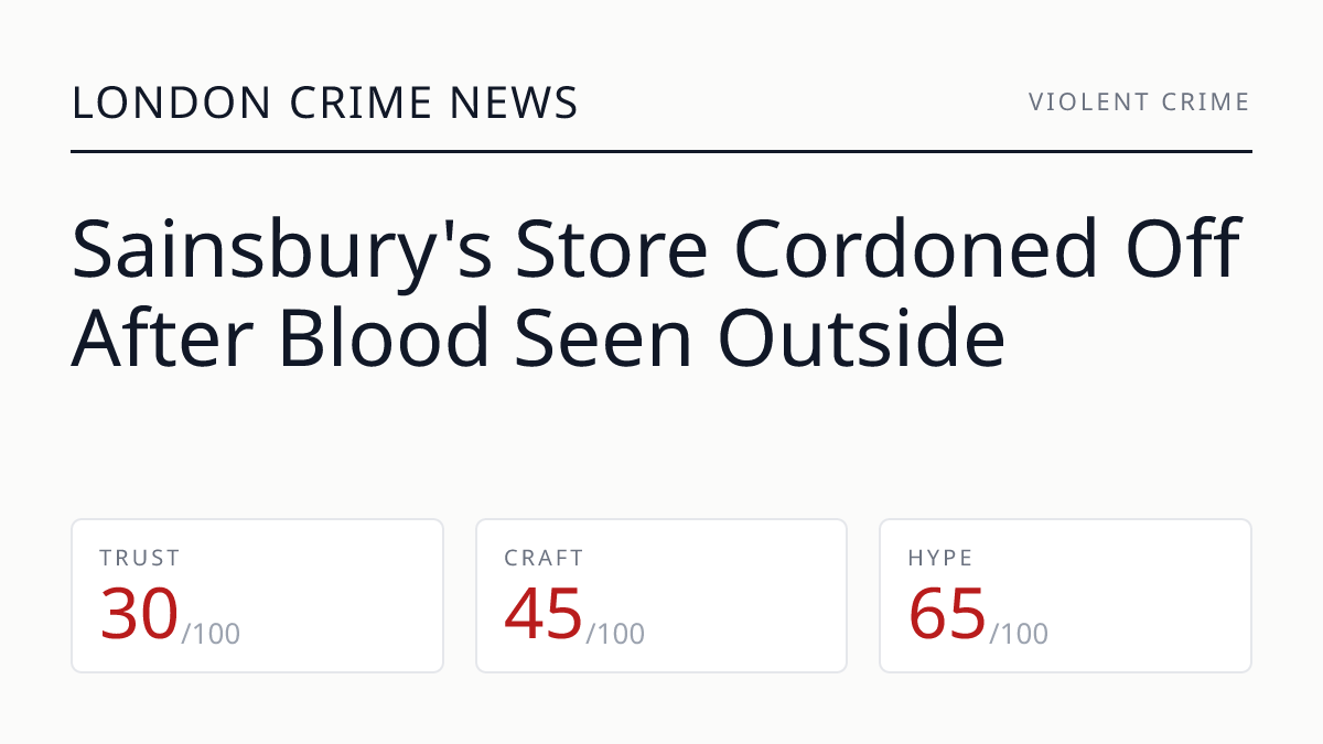 Sainsbury's Store Cordoned Off After Blood Seen Outside