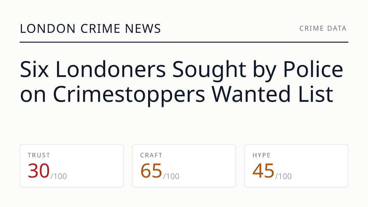 Six Londoners Sought by Police on Crimestoppers Wanted List