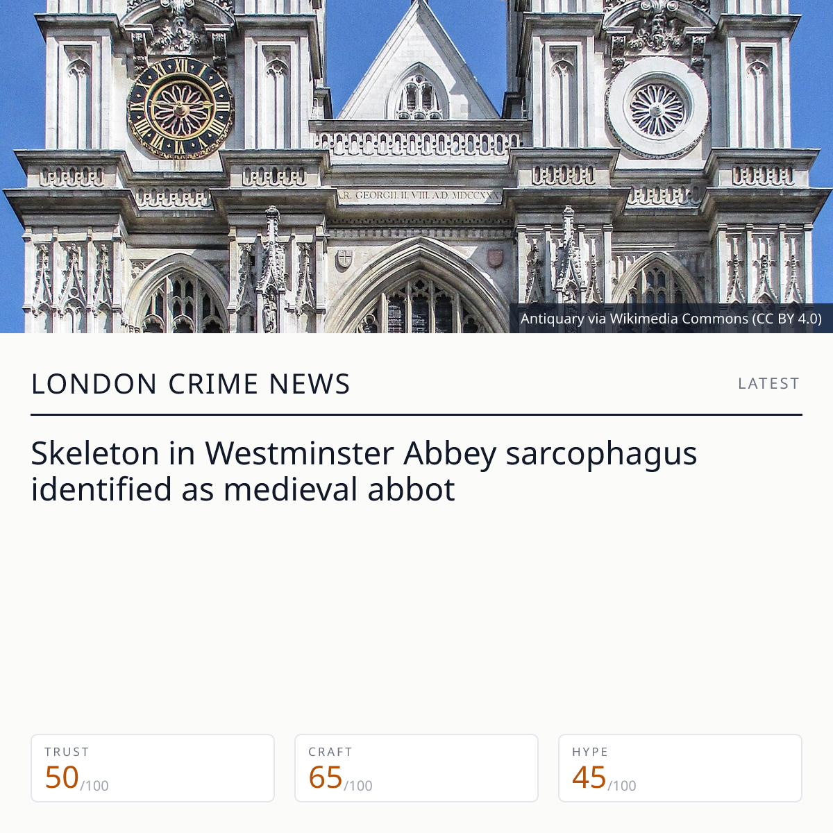 Abbot Aelfwig found in Westminster Abbey | London Crime News
