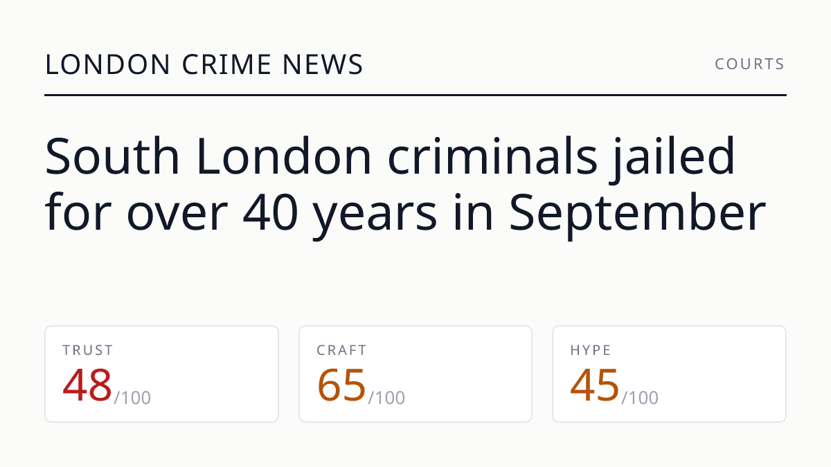 South London criminals jailed for over 40 years in September