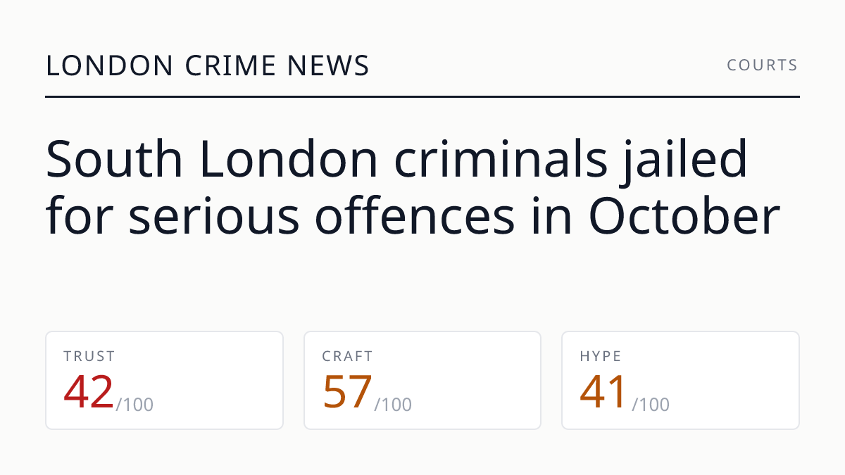 South London criminals jailed for serious offences in October