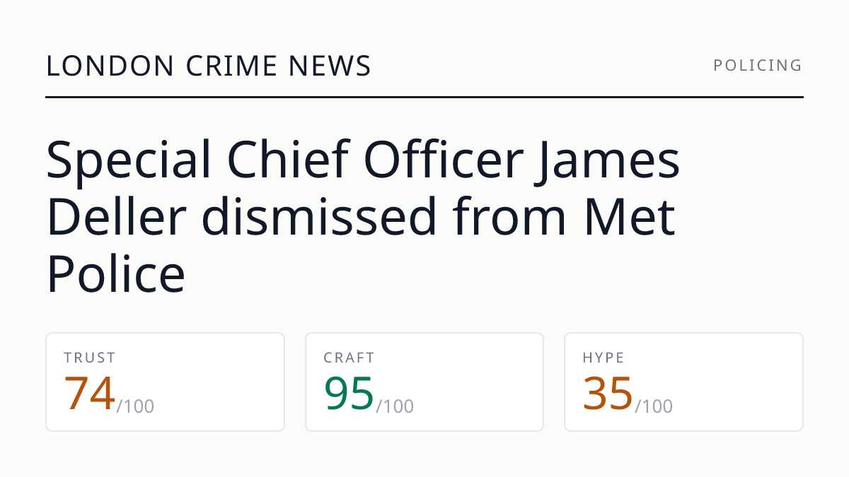 Special Chief Officer James Deller dismissed from Met Police