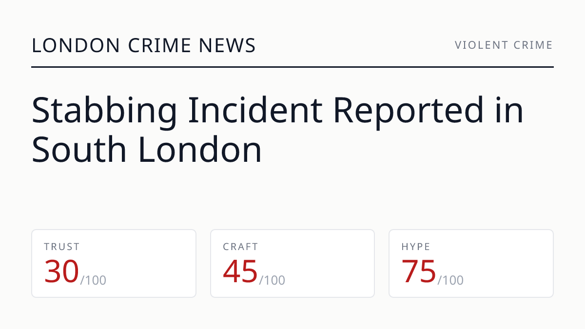 Stabbing Incident Reported in South London