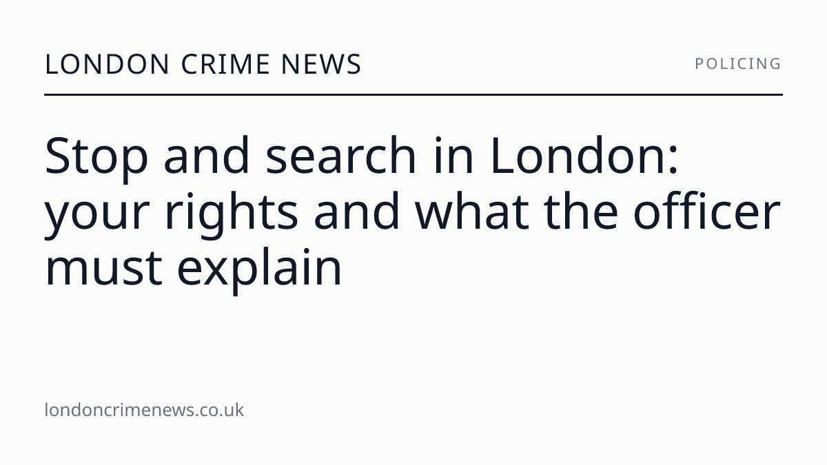 Stop and search in London: your rights and what the officer must explain