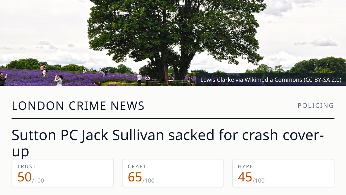 Sutton PC Jack Sullivan sacked | London Crime News