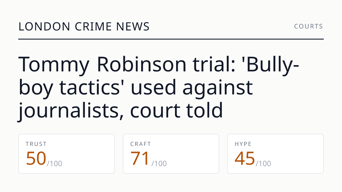 Tommy Robinson trial: 'Bully-boy tactics' used against journalists, court told