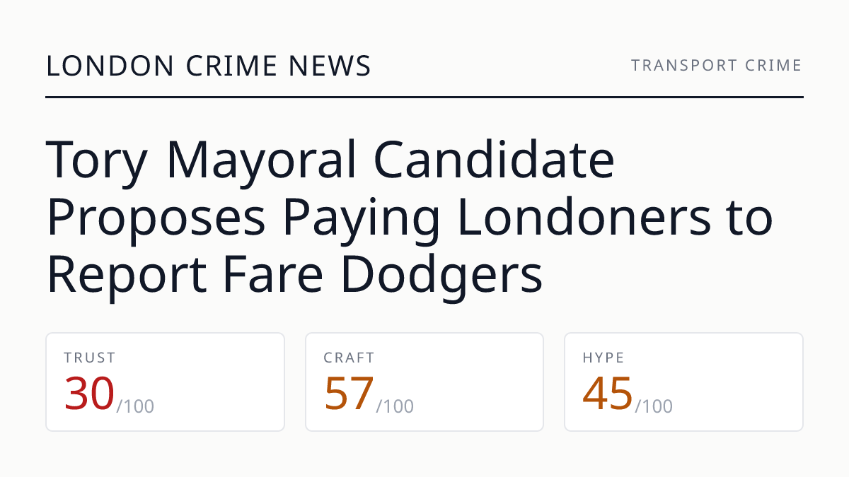 Tory Mayoral Candidate Proposes Paying Londoners to Report Fare Dodgers