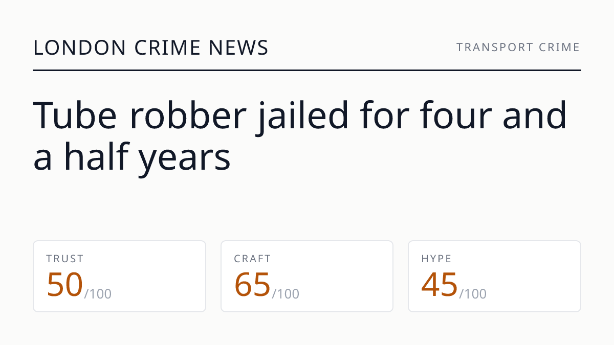Tube robber jailed for four and a half years
