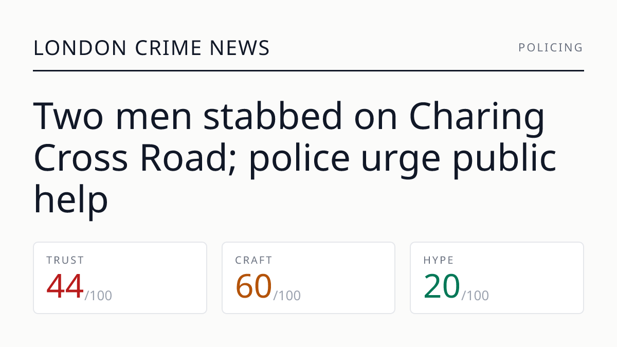 Two men stabbed on Charing Cross Road; police urge public help