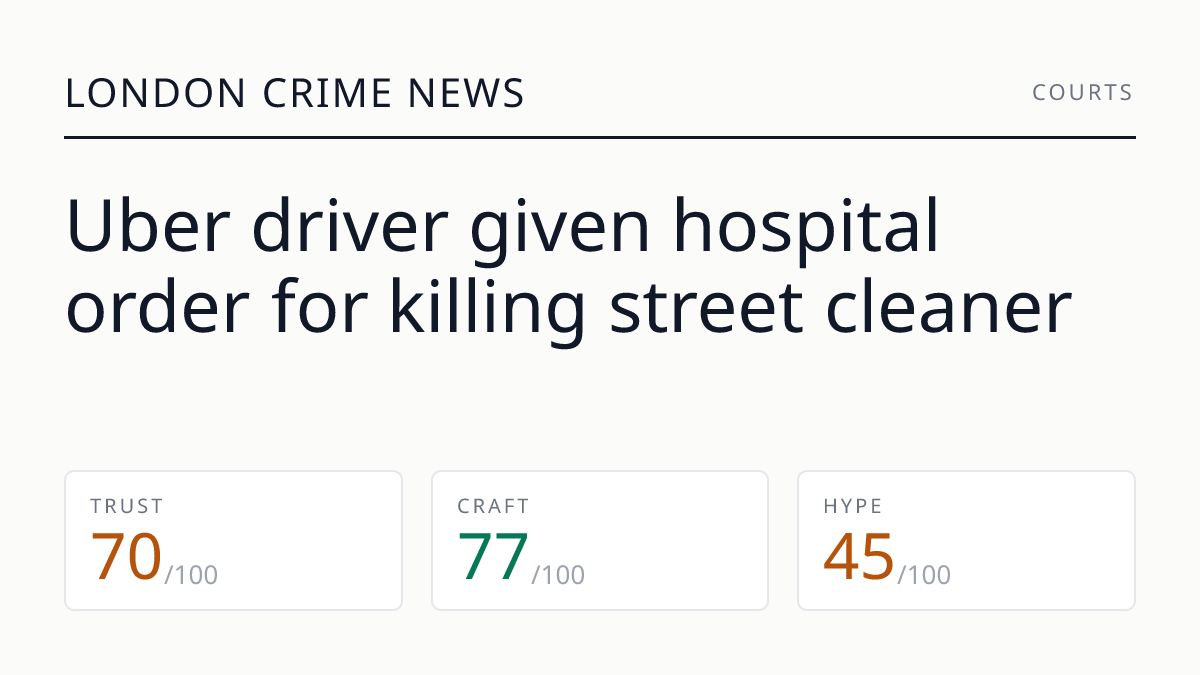 Uber driver given hospital order for killing street cleaner