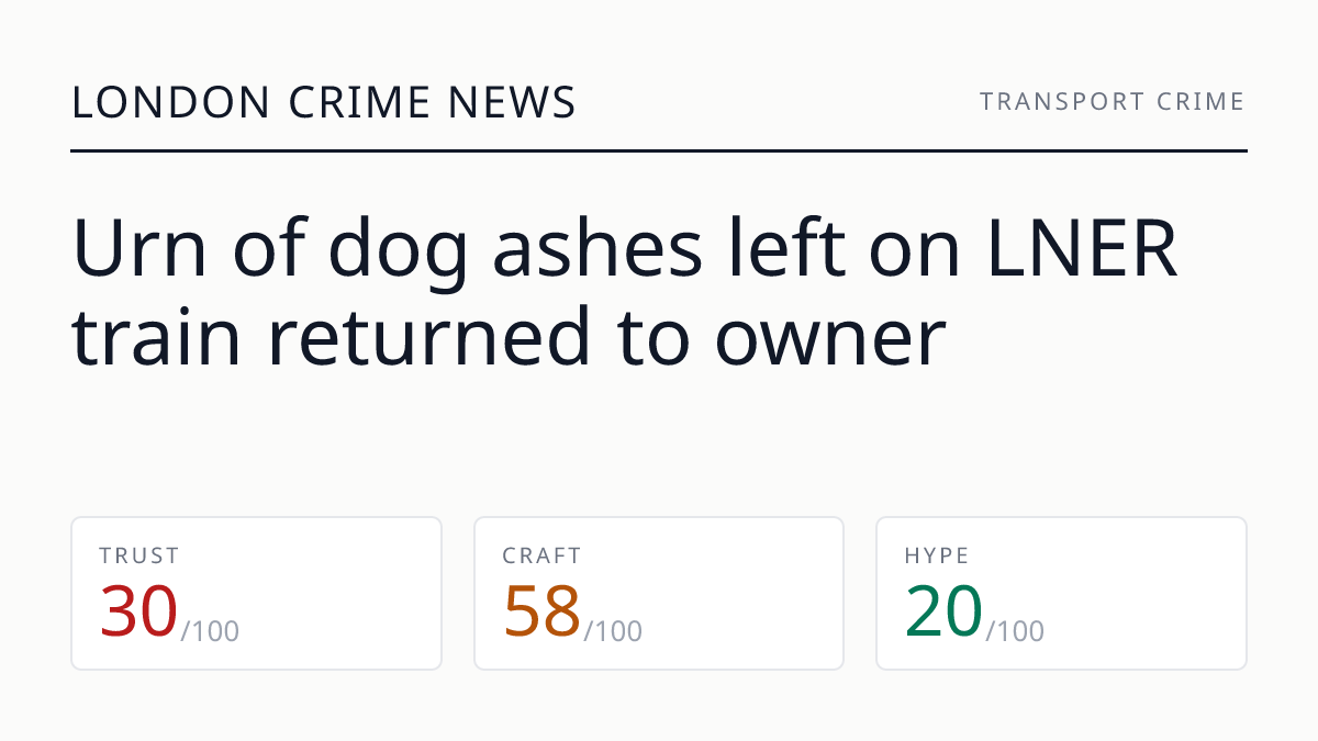 Urn of dog ashes left on LNER train returned to owner