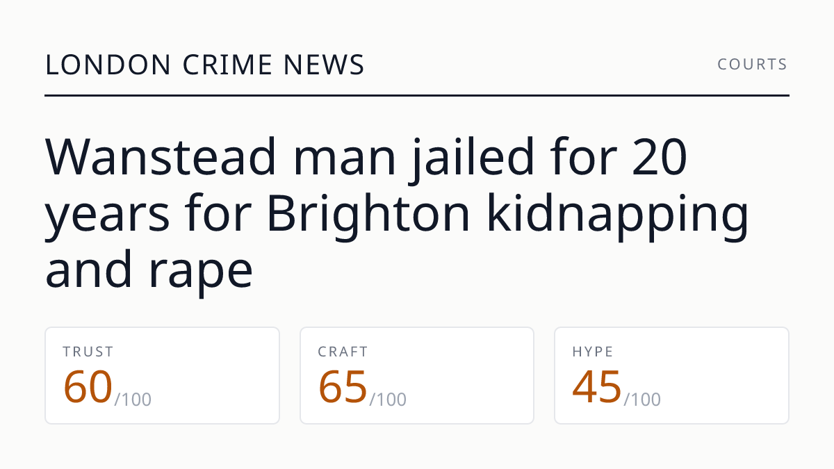 Wanstead man jailed for 20 years for Brighton kidnapping and rape