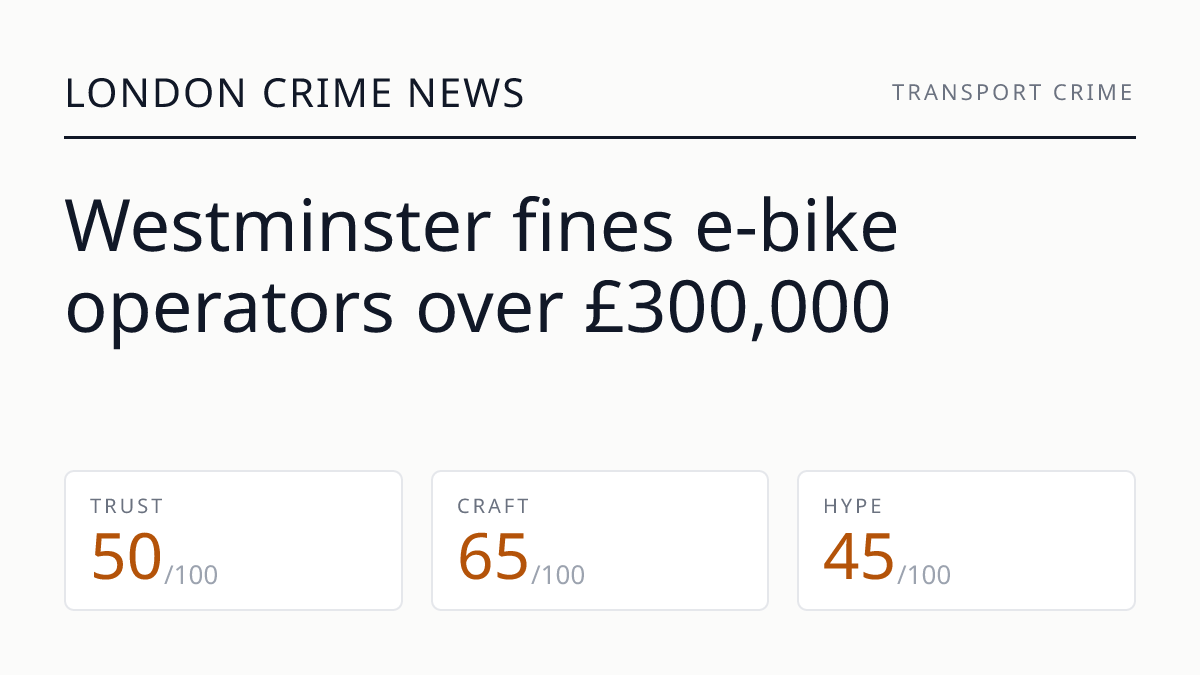 Westminster fines e-bike operators over £300,000